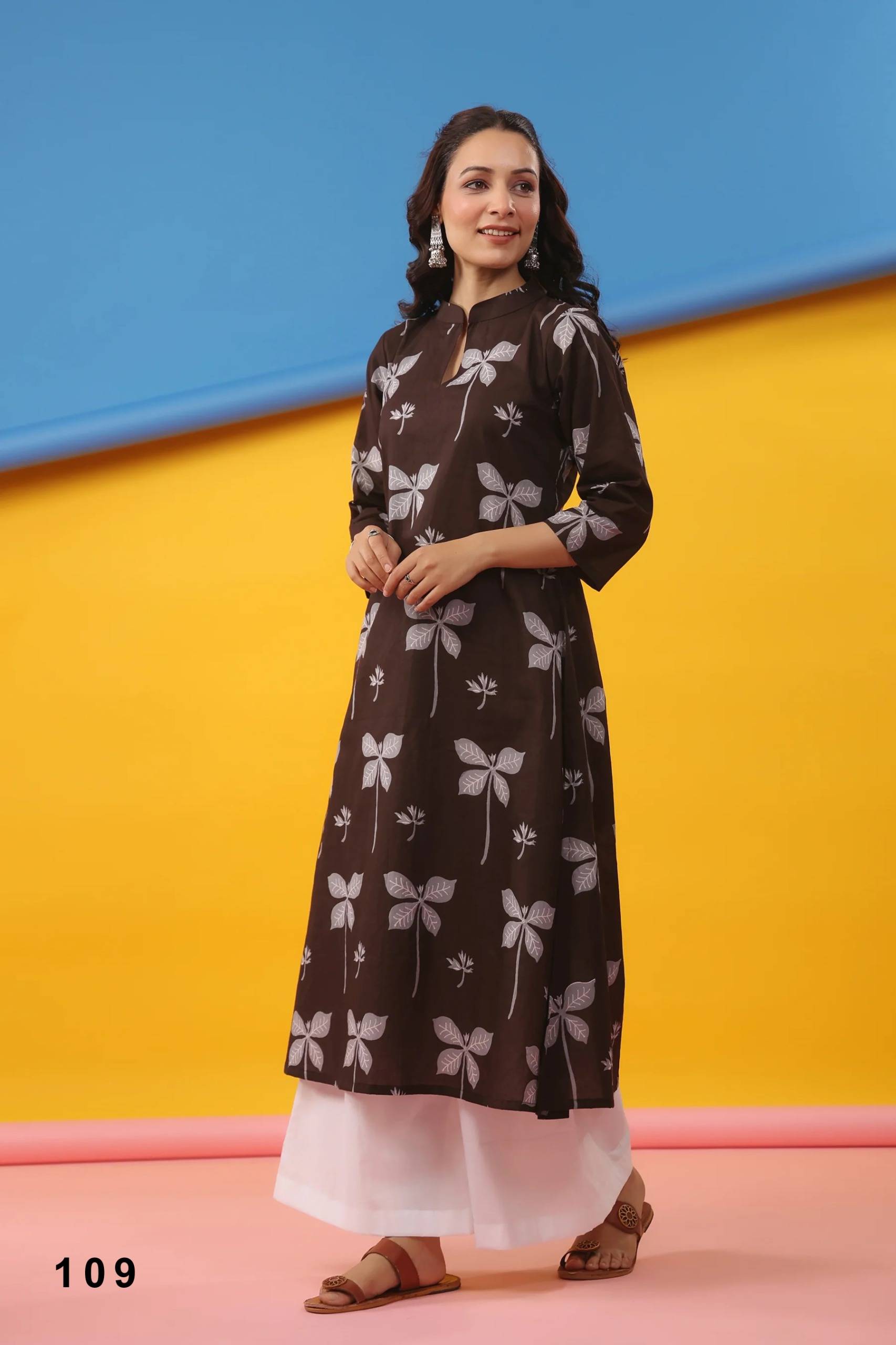 IRA Vol 1 By IRA fashion 101 To 109 Series Beautiful Festive Suits Colourful Cambric Cotton  Print Kurtis At Wholesale Price